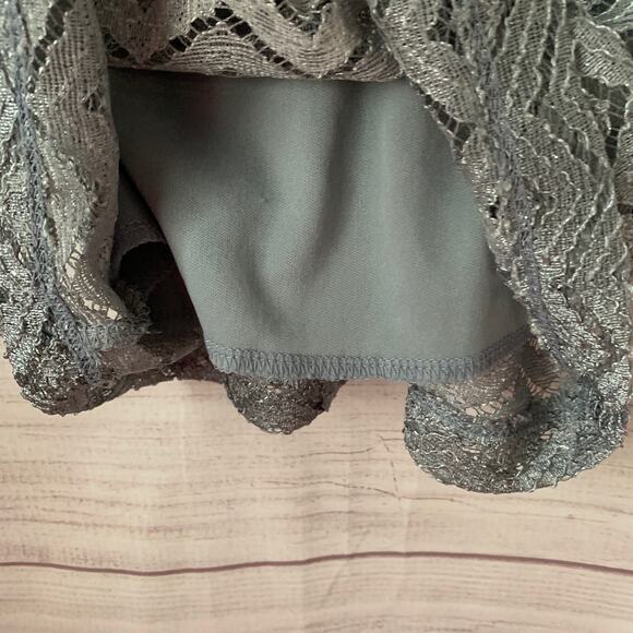 Emerald Sundae Black Gray Chevron Lace Formal Dress Ombre Bodycon Keyhole Size S - Picture 11 of 16